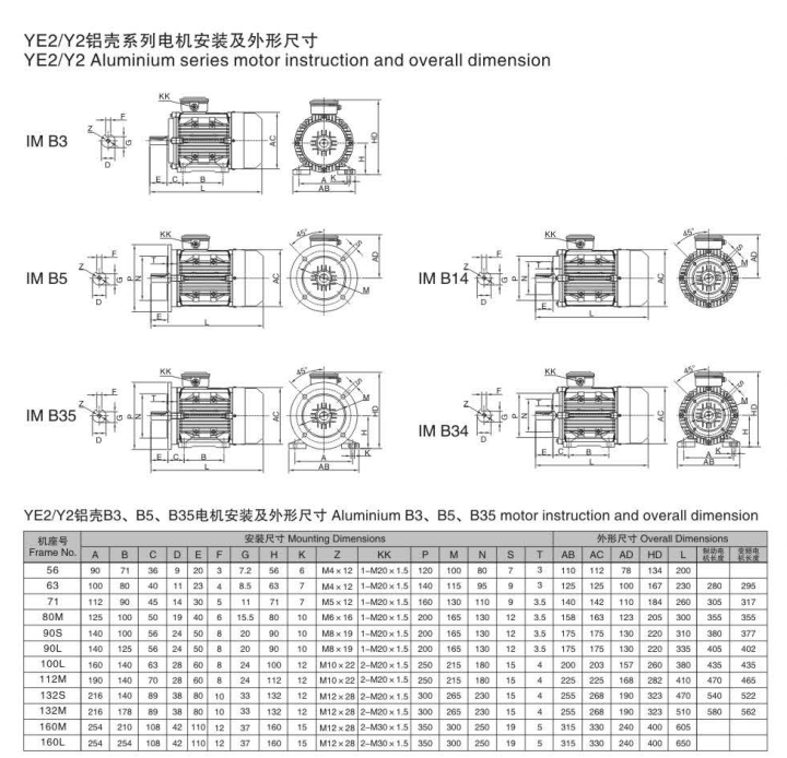 YE2鋁殼三相異步電動機